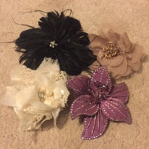 Flower hair clips or pins